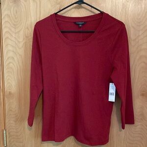 Liverpool Los Angeles Red Fitted 3/4 Sleeve Top